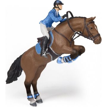 Papo Horses Springpaard met Ruiter Meisje 51560