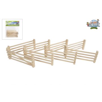 Kids Globe Farming 8 houten hekken 1:24 houtkleur 610226