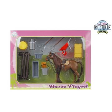 Kids Globe Horses Speelset met paard en accessoires 13cm 640120