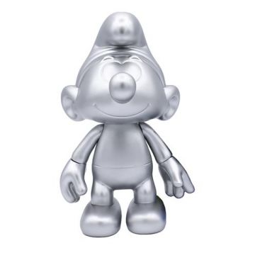 Zilverkleurige Smurf 20 cm