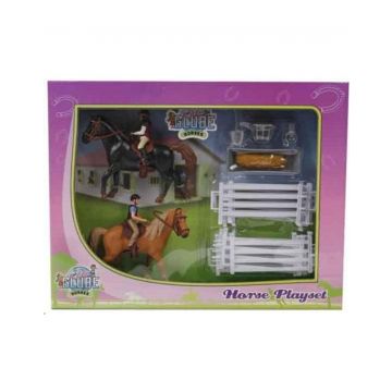 Kids Globe Horses Speelset 2 paarden met ruiters en accessoires 640072