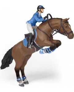 Papo Horses Springpaard met Ruiter Meisje 51560