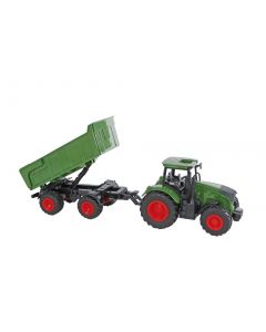 Kids Globe Farming Tractor met trailer groen 41 cm 540520