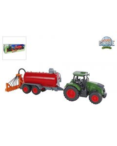 Kids Globe Farming Tractor met giertank groen/rood 49cm 540521