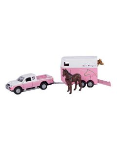 Kids Globe Horses Mitsubishi met paardentrailer roze 27cm 520124