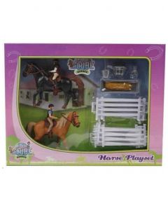 Kids Globe Horses Speelset 2 paarden met ruiters en accessoires 640072